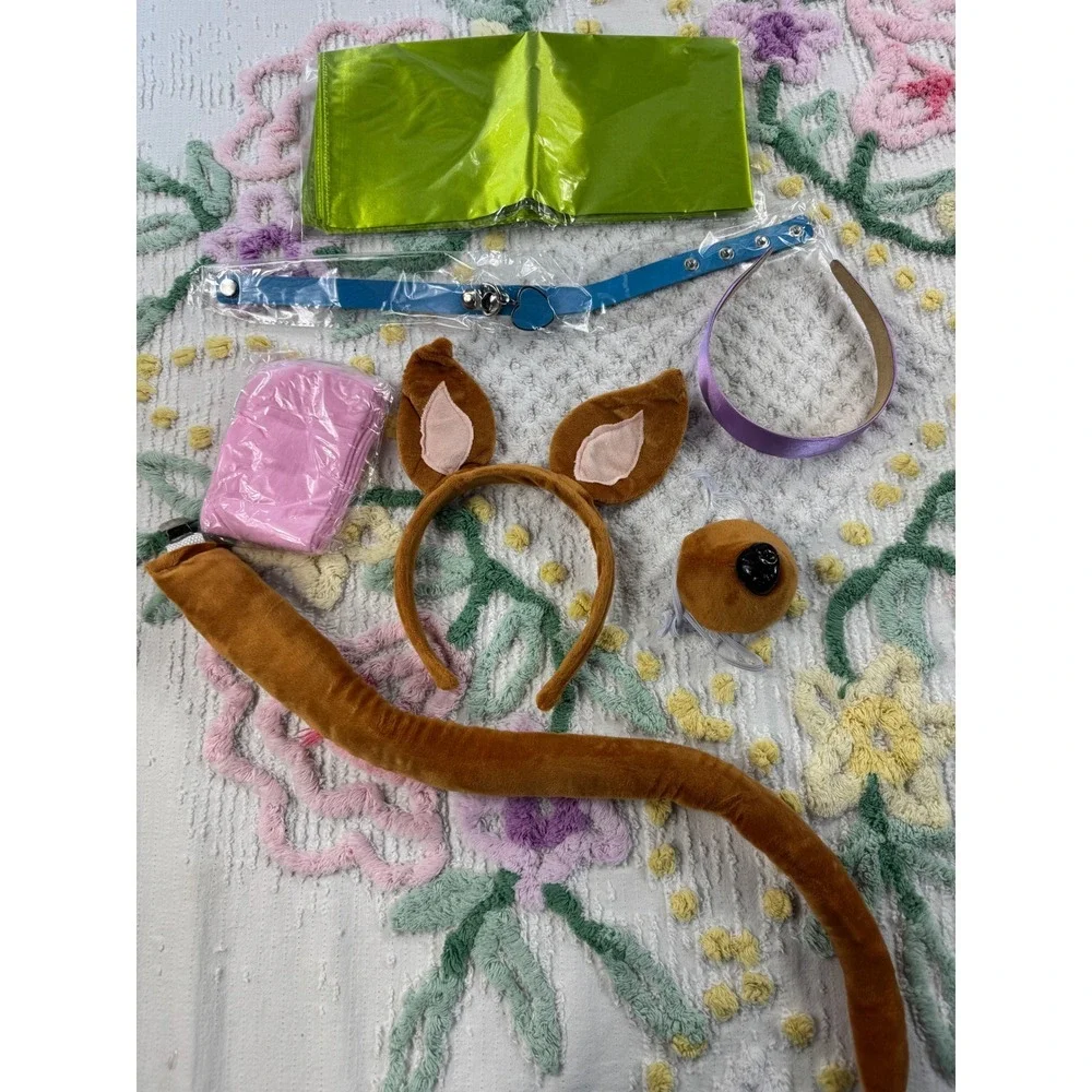 Deer Costume Set Headband Tail Collar Nose Accessory‎ Halloween